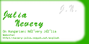 julia nevery business card